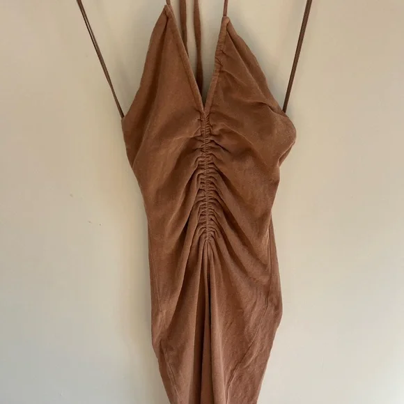 James Perse | Dresses | James Perse Elegant Halter Dress Mocha Size Sprapy  Cocktails | Poshmark